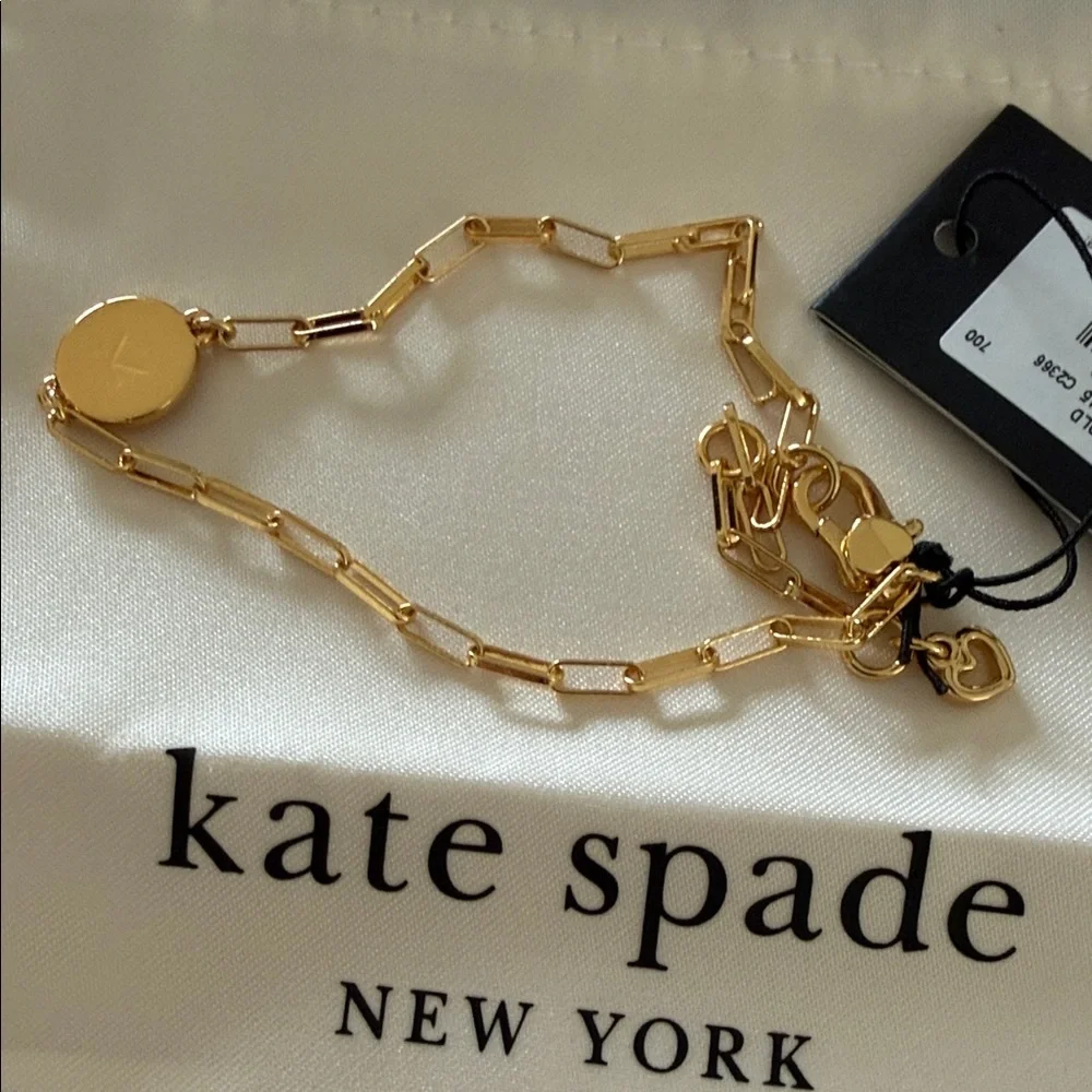 Kate Spade K Initial Disc Bracelet Gold